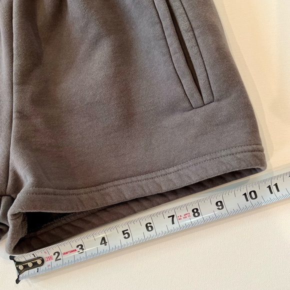 Tic Toc Charcoal Grey Lounge Sweat Mini Shorts Chunky Pockets Pull On Cozy Small - Picture 3 of 8